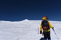 10B Guide Liza Pahl Leads The Way Across The Mount Elbrus West Peak Summit Plateau To The Higher North Peak